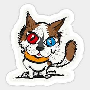 Funny Sarcastic Cat Beautiful Cat’s Eyes Cute Cats Meow. Another Cat Is Bored Sticker